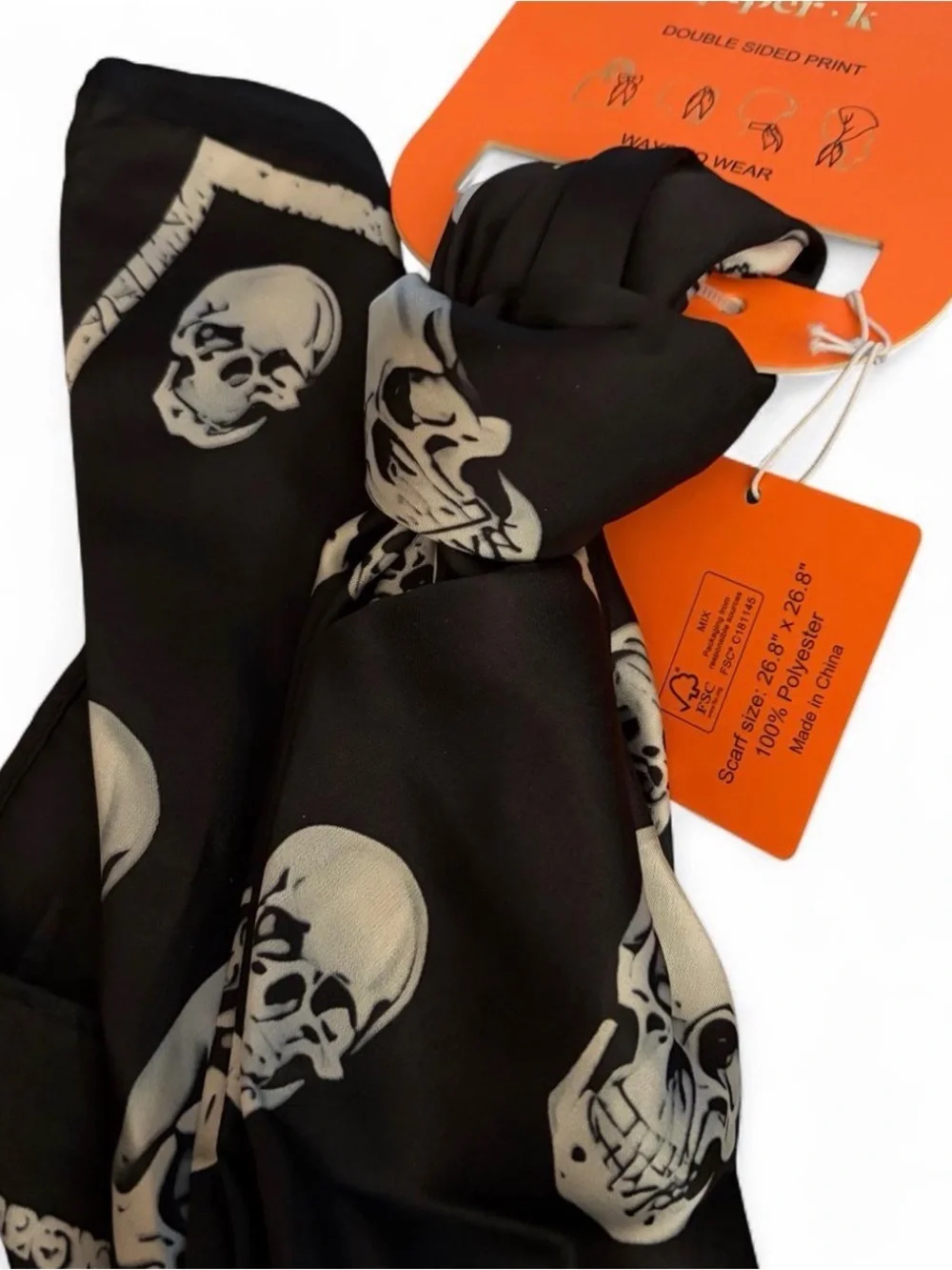 Piper K Black Skull Scarf and Sugar Skull Hair Claw